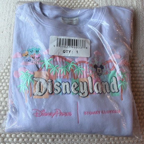 Stoney Clover Lane Disneyland Marquee Lavender Crewneck Sweatshirt Disney - Picture 2 of 7